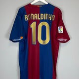 Shop 2006/07 BARCELONA RONALDINHO #10 HOME SHIRT (XL) NIKE, classic football shirts, vintage football shirts & retro soccer jerseys at Cult Kits