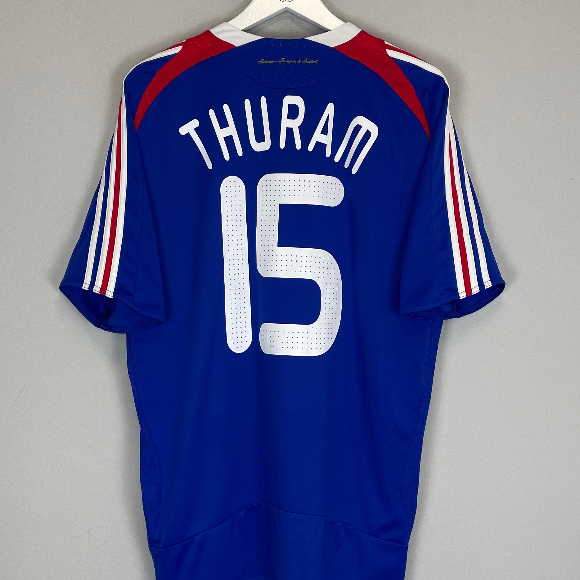 Shop 2007/08 FRANCE THURAM #15 HOME SHIRT (L) ADIDAS, classic football shirts, vintage football shirts & retro soccer jerseys at Cult Kits
