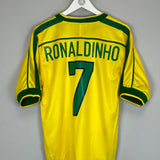 1998/00 BRAZIL RONALDINHO #7 HOME SHIRT (S) NIKE