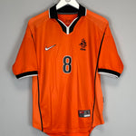 Shop 1998/00 NETHERLANDS BERGKAMP #8 HOME SHIRT (S) NIKE, classic football shirts, vintage football shirts & retro soccer jerseys at Cult Kits