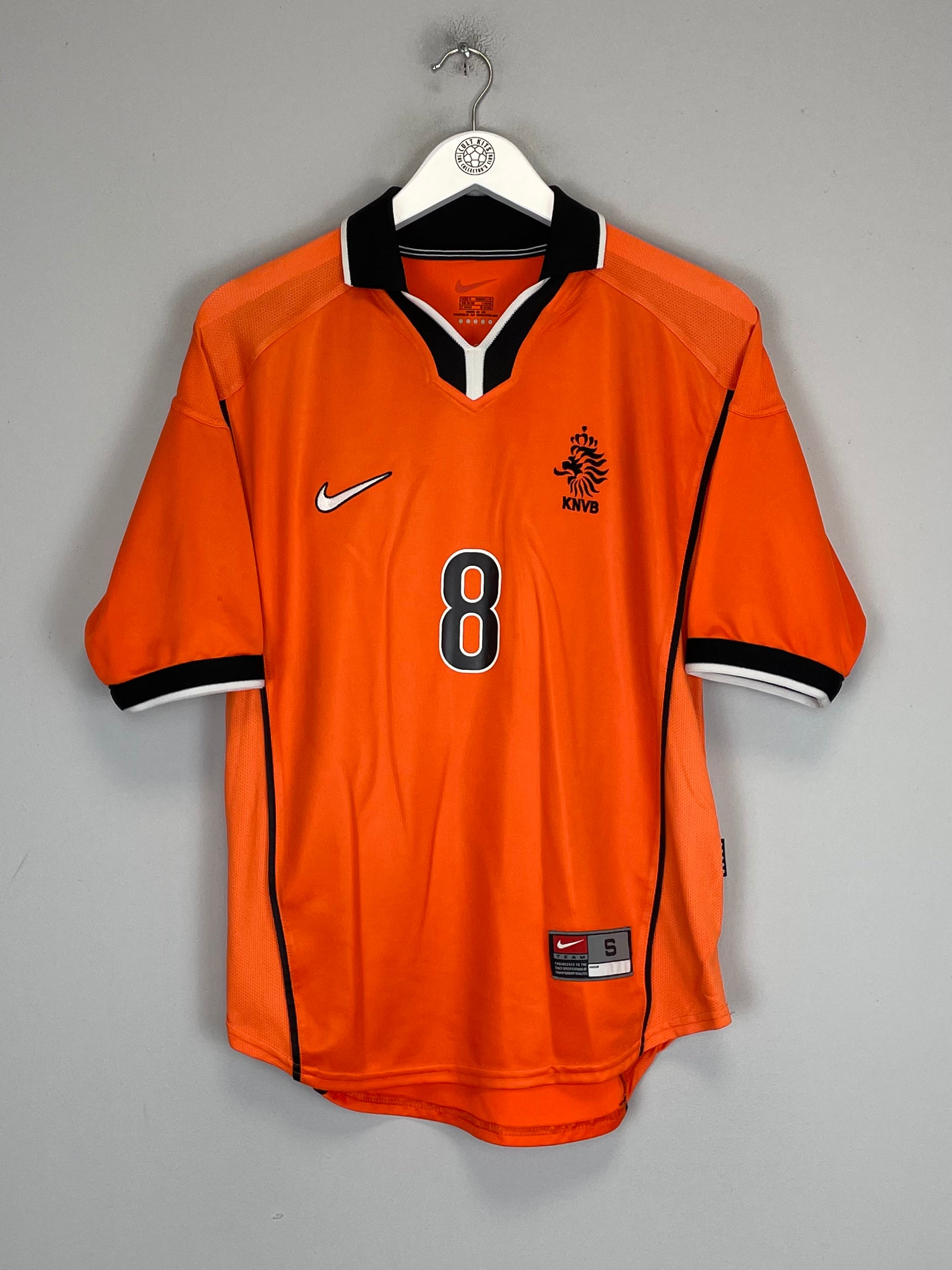 Shop 1998/00 NETHERLANDS BERGKAMP #8 HOME SHIRT (S) NIKE, classic football shirts, vintage football shirts & retro soccer jerseys at Cult Kits
