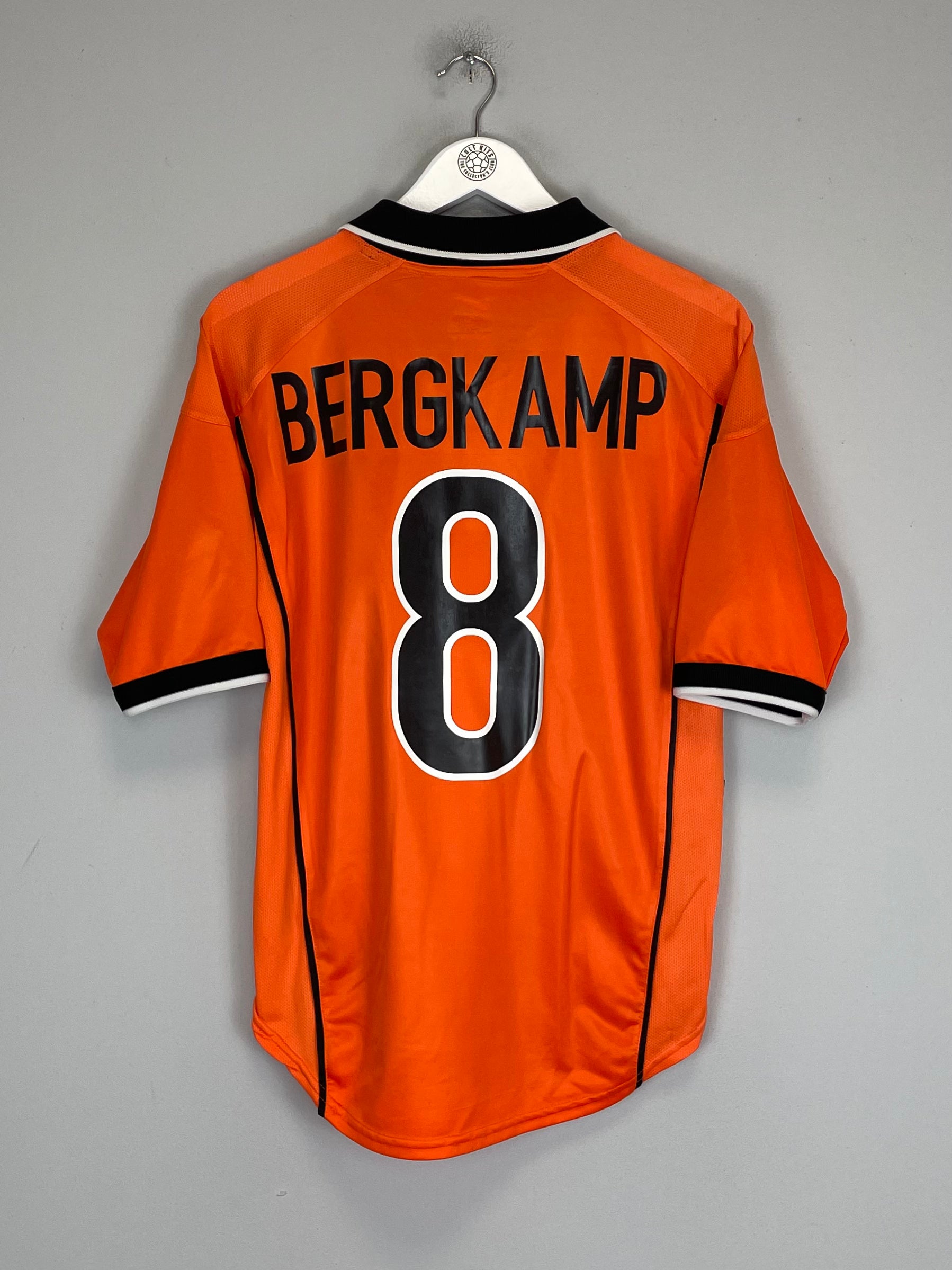 Shop 1998/00 NETHERLANDS BERGKAMP #8 HOME SHIRT (S) NIKE, classic football shirts, vintage football shirts & retro soccer jerseys at Cult Kits