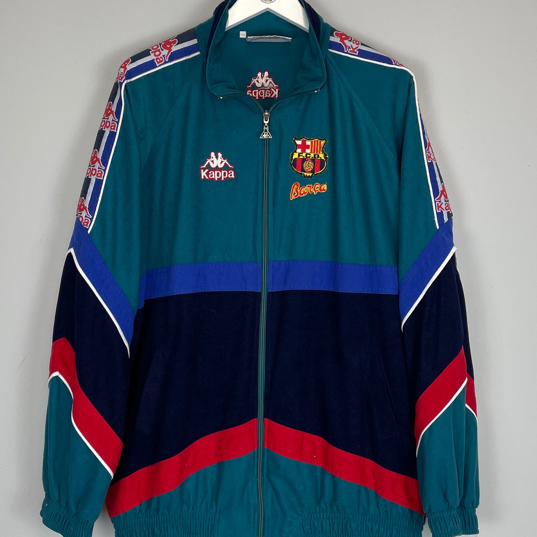 Shop 1995/97 BARCELONA TRACK JACKET (XXL) KAPPA, classic football shirts, vintage football shirts & retro soccer jerseys at Cult Kits