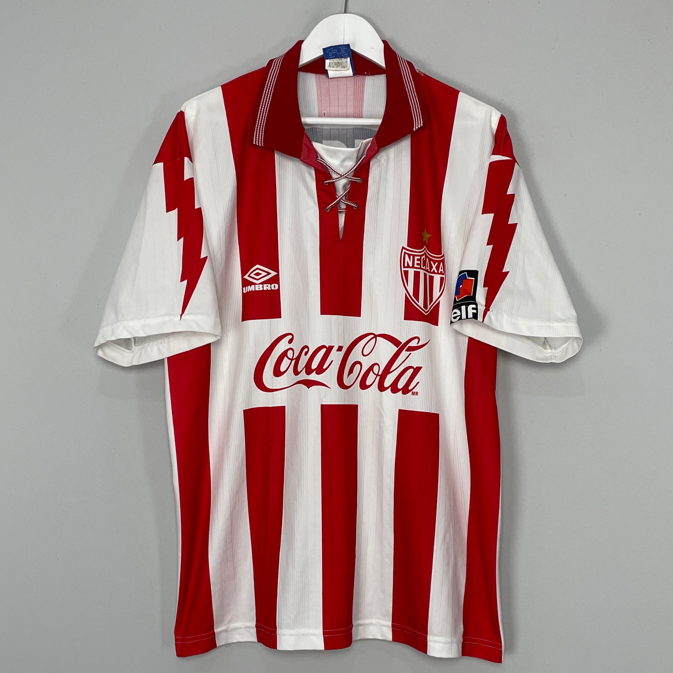 Shop 1995/96 NECAXA HOME SHIRT (L) UMBRO, classic football shirts, vintage football shirts & retro soccer jerseys at Cult Kits