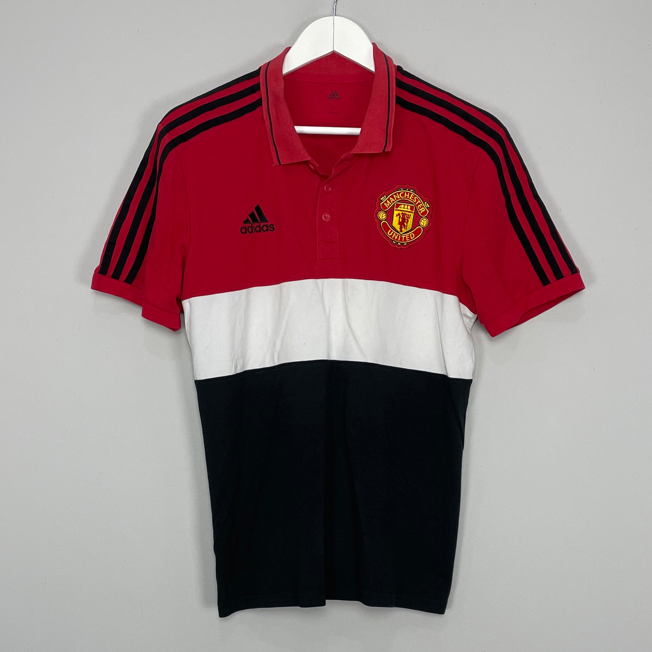 Shop 2019/20 MANCHESTER UNITED POLO SHIRT (L) ADIDAS, classic football shirts, vintage football shirts & retro soccer jerseys at Cult Kits