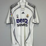 2006/07 Real Madrid Ronaldo #9 home shirt by Adidas, size large, in very good condition, perfect for vintage football shirts collectors.
