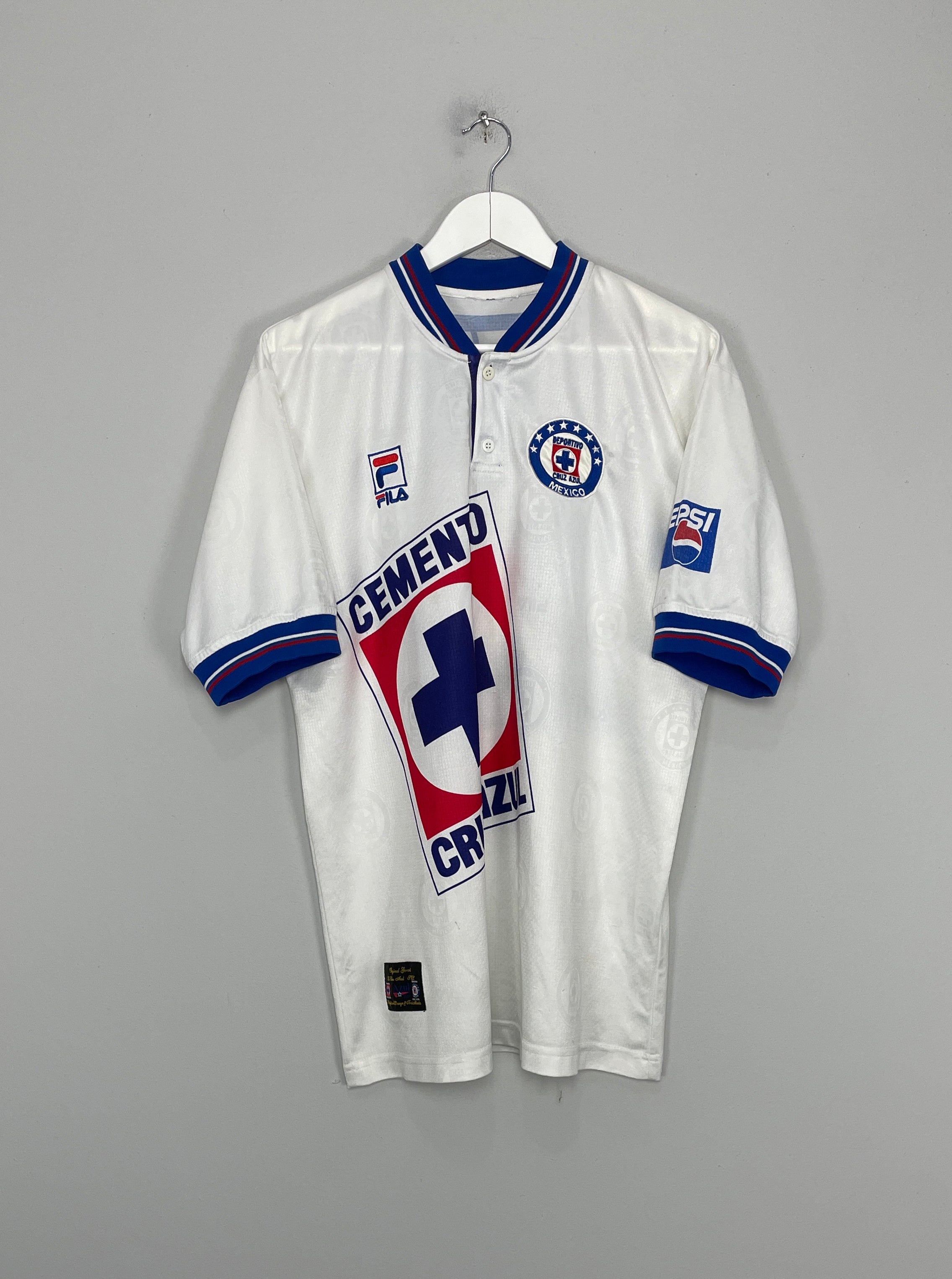 Shop 1999/00 CRUZ AZUL C.SAUCEDO #27 AWAY SHIRT (L) FILA, classic football shirts, vintage football shirts & retro soccer jerseys at Cult Kits
