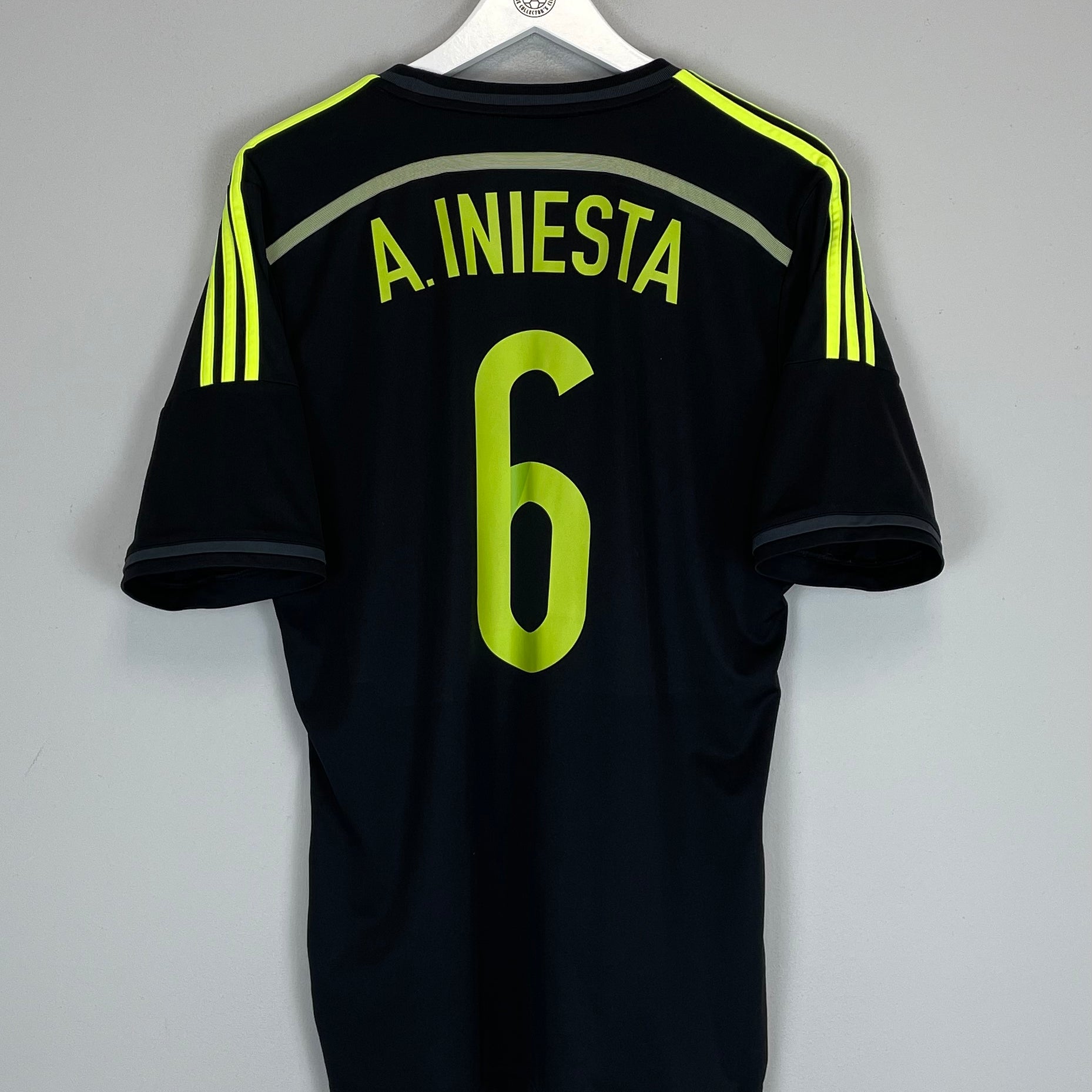 Shop 2013/15 SPAIN INIESTA #6 AWAY SHIRT (L) ADIDAS, classic football shirts, vintage football shirts & retro soccer jerseys at Cult Kits