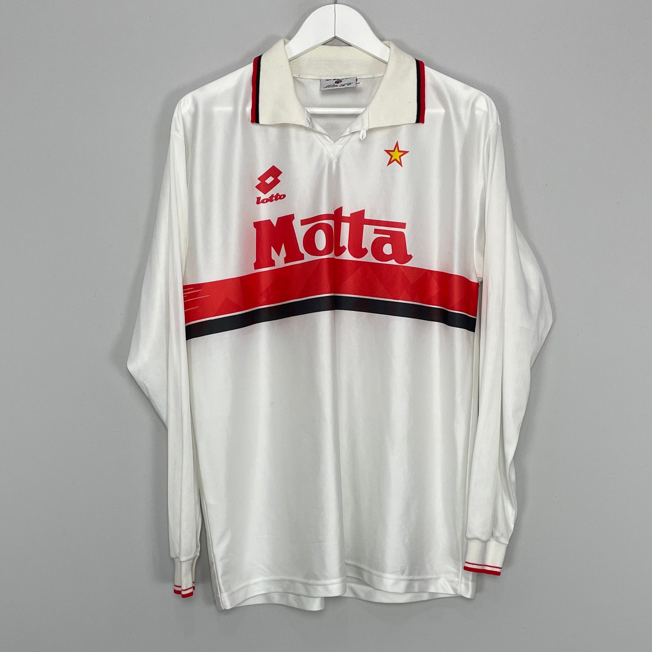 Shop 1993/94 AC MILAN L/S AWAY SHIRT (L) LOTTO, classic football shirts, vintage football shirts & retro soccer jerseys at Cult Kits