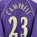 Shop 1998/99 TOTTENHAM CAMPBELL #23 AWAY SHIRT (XL) PONY, classic football shirts, vintage football shirts & retro soccer jerseys at Cult Kits
