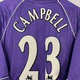 Shop 1998/99 TOTTENHAM CAMPBELL #23 AWAY SHIRT (XL) PONY, classic football shirts, vintage football shirts & retro soccer jerseys at Cult Kits