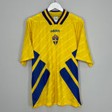 Shop 1994/95 SWEDEN HOME SHIRT (L) ADIDAS, classic football shirts, vintage football shirts & retro soccer jerseys at Cult Kits