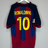 2003/04 BARCELONA RONALDINHO #10 HOME SHIRT (XL) NIKE
