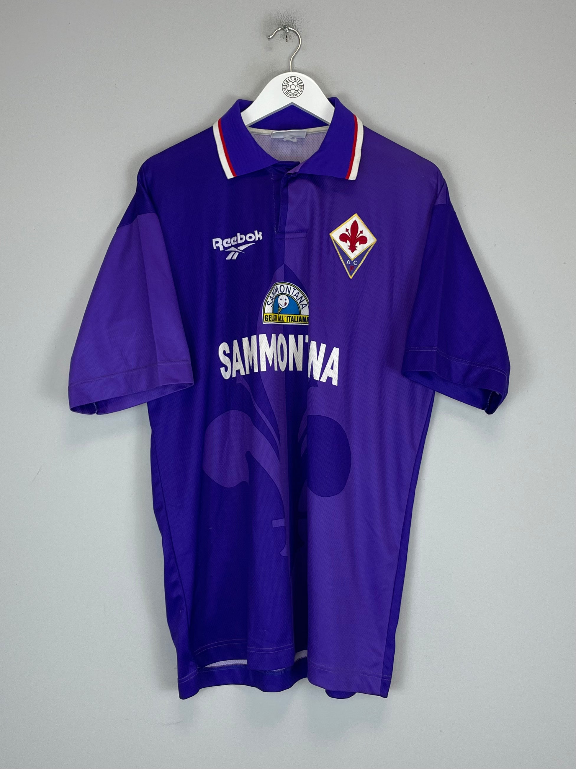 Shop 1996/97 FIORENTINA BATISTUTA #9 HOME SHIRT (XL) REEBOK, classic football shirts, vintage football shirts & retro soccer jerseys at Cult Kits