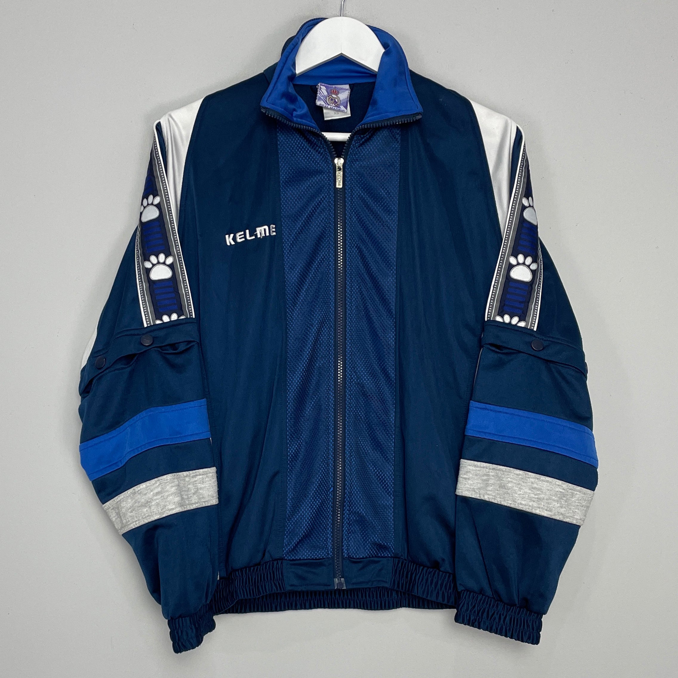 Shop 1997/98 REAL MADRID TRACK JACKET (XS) KELME, classic football shirts, vintage football shirts & retro soccer jerseys at Cult Kits