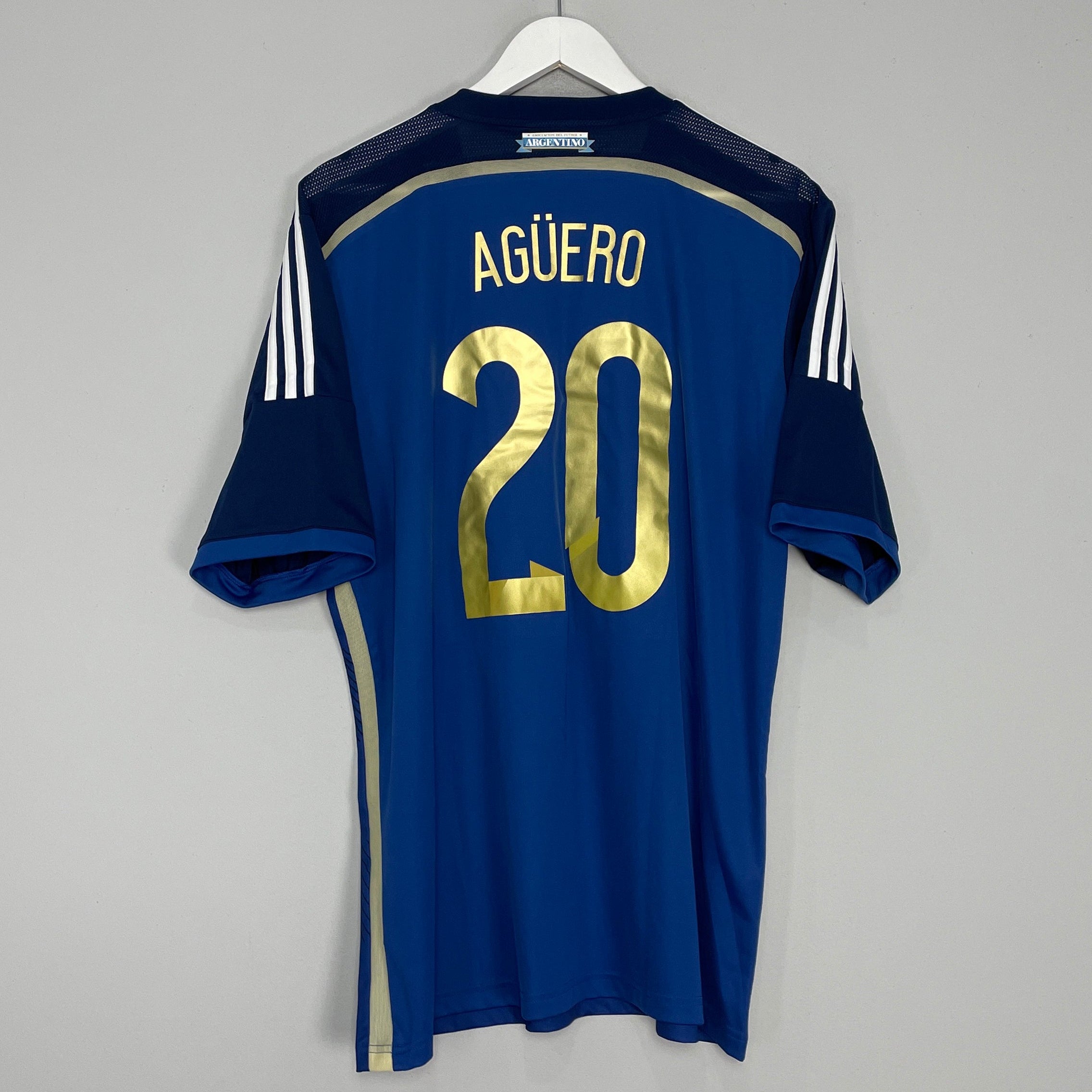Shop 2014/15 ARGENTINA AGUERO #20 AWAY SHIRT (XL) ADIDAS, classic football shirts, vintage football shirts & retro soccer jerseys at Cult Kits