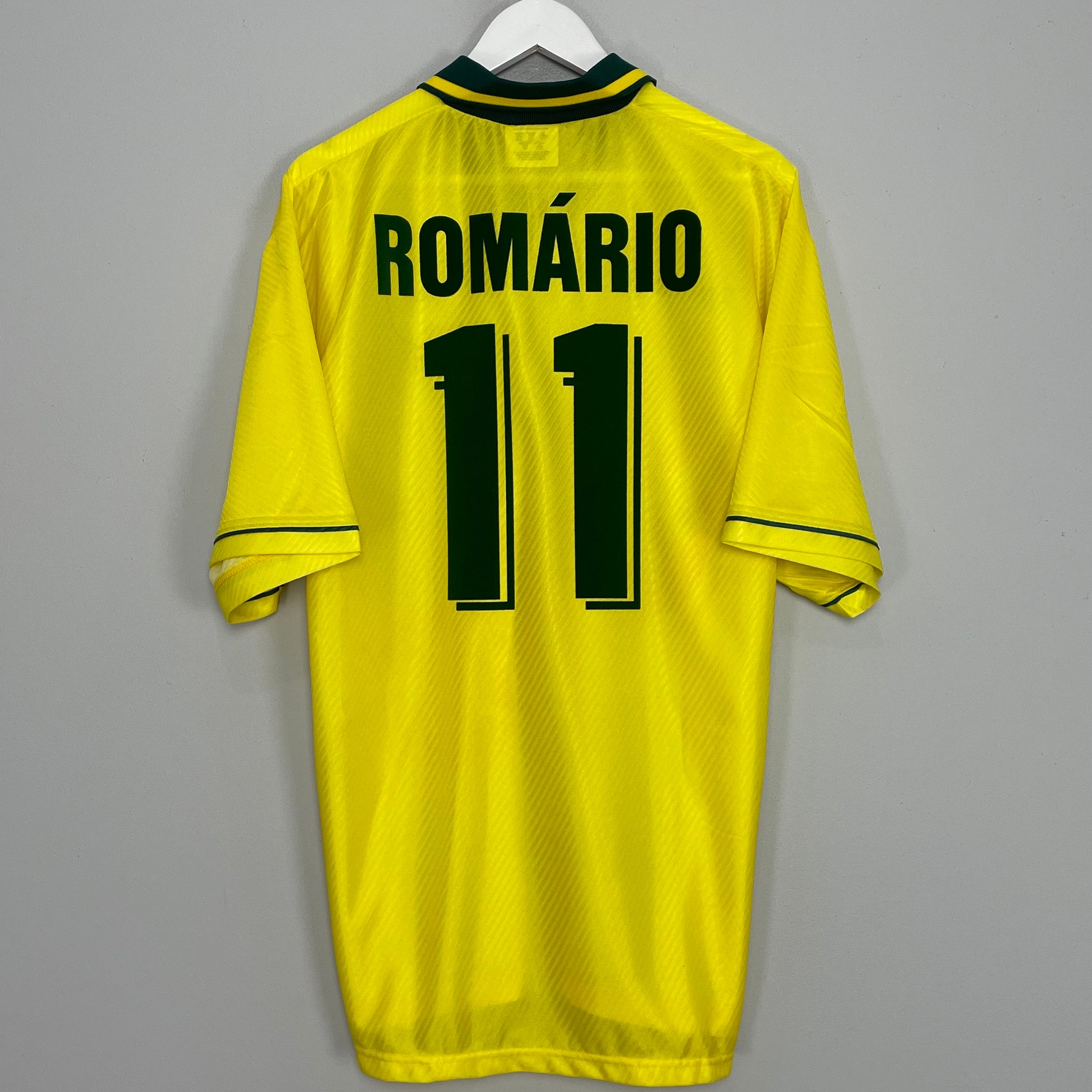 Shop 1994/96 BRAZIL ROMARIO #11 *BNWOT* HOME SHIRT (XXL) UMBRO, classic football shirts, vintage football shirts & retro soccer jerseys at Cult Kits