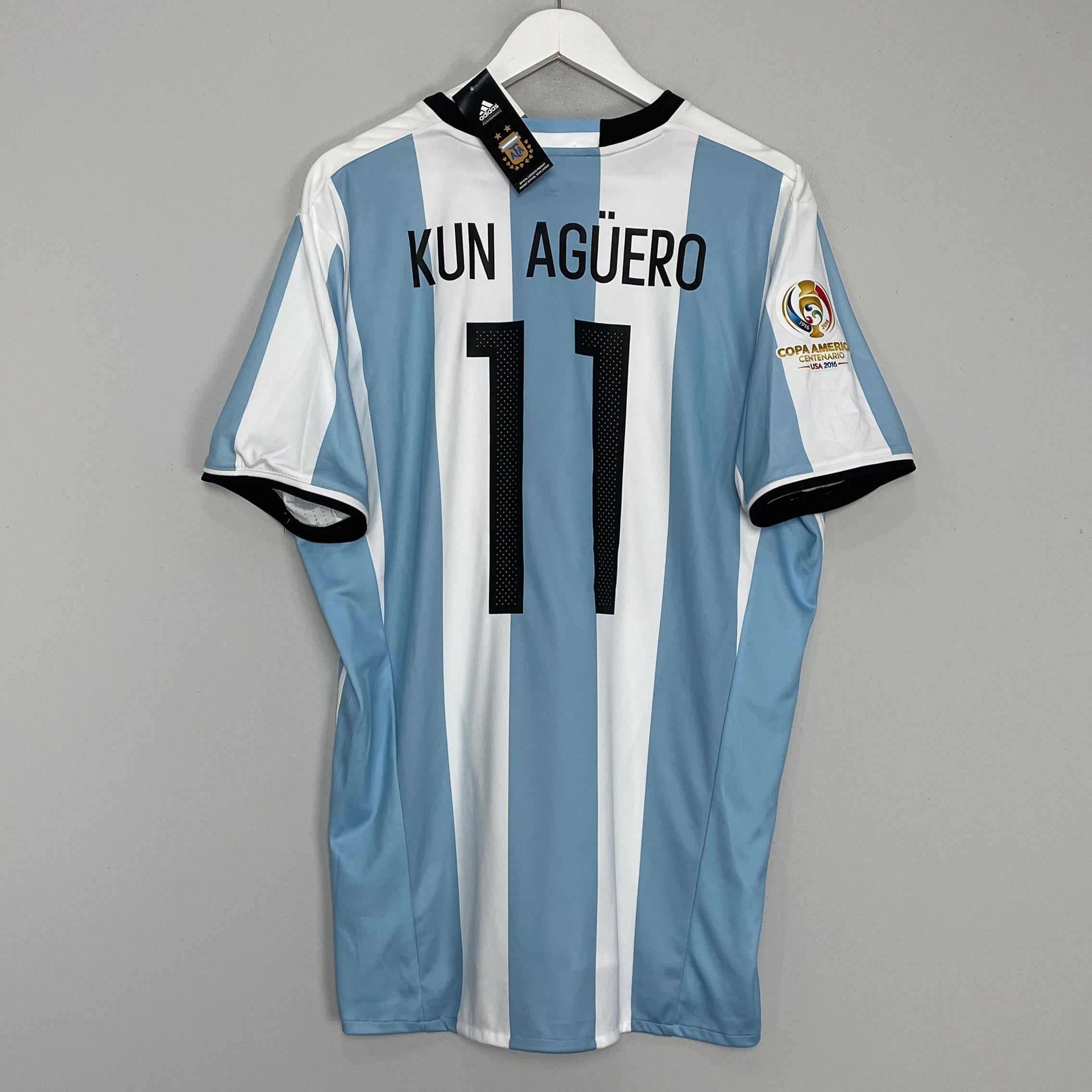 Shop 2016/17 ARGENTINA AGUERO #11 *BNWT* HOME SHIRT (XL) ADIDAS, classic football shirts, vintage football shirts & retro soccer jerseys at Cult Kits