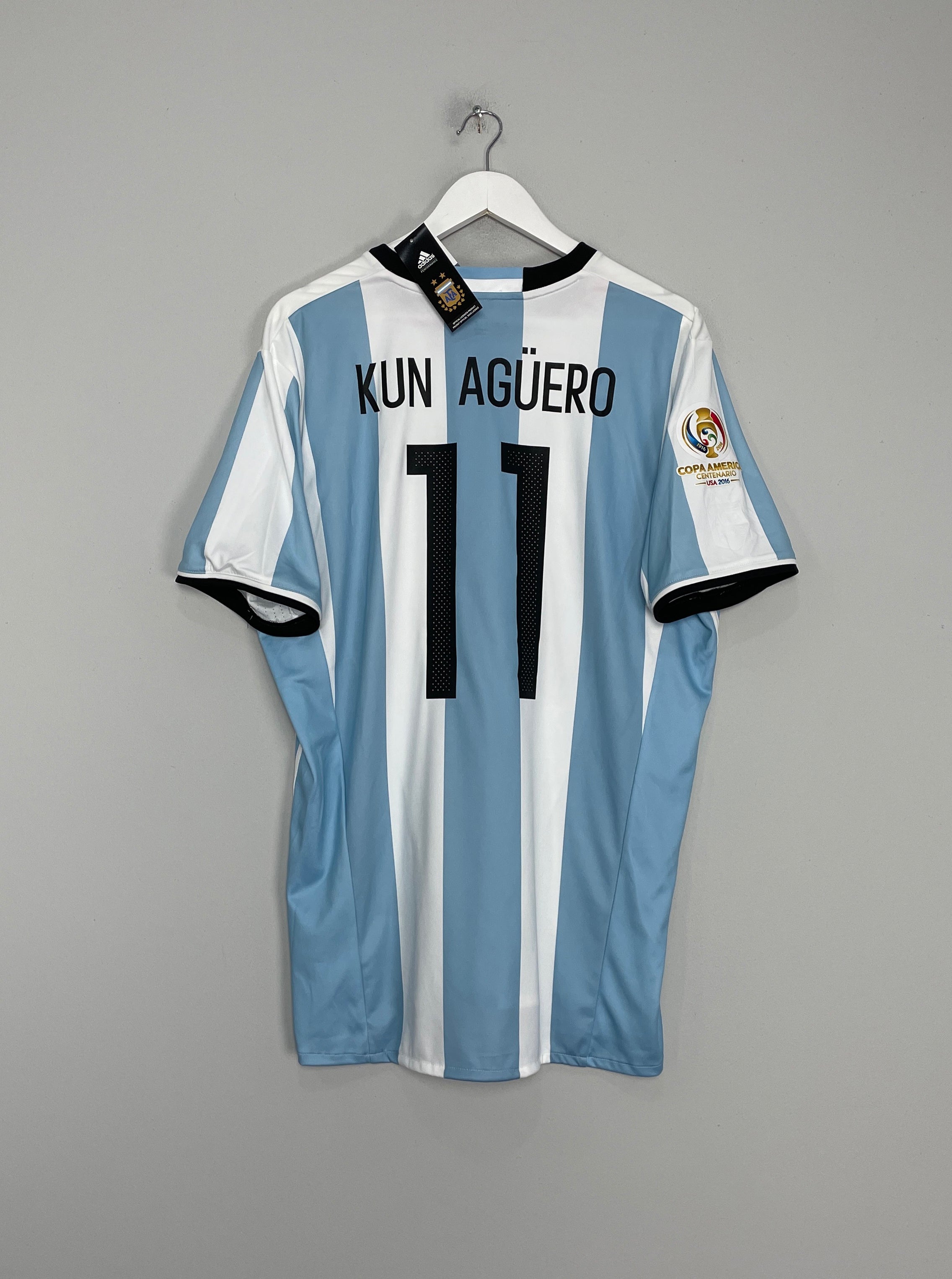 Shop 2016/17 ARGENTINA AGUERO #11 *BNWT* HOME SHIRT (XL) ADIDAS, classic football shirts, vintage football shirts & retro soccer jerseys at Cult Kits