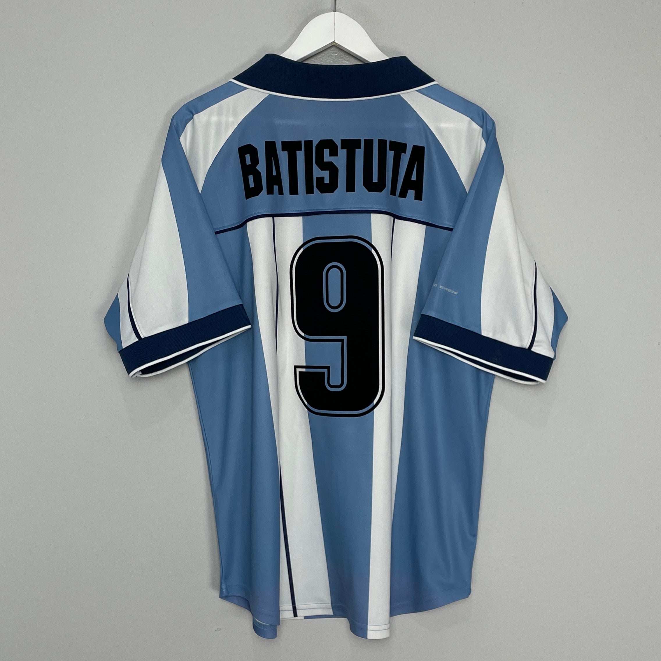 Shop 2000/01 ARGENTINA BATISTUTA #9 HOME SHIRT (L) REEBOK, classic football shirts, vintage football shirts & retro soccer jerseys at Cult Kits