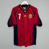 Shop 1998/99 SPAIN MORIENTES #7 HOME SHIRT (M) ADIDAS, classic football shirts, vintage football shirts & retro soccer jerseys at Cult Kits