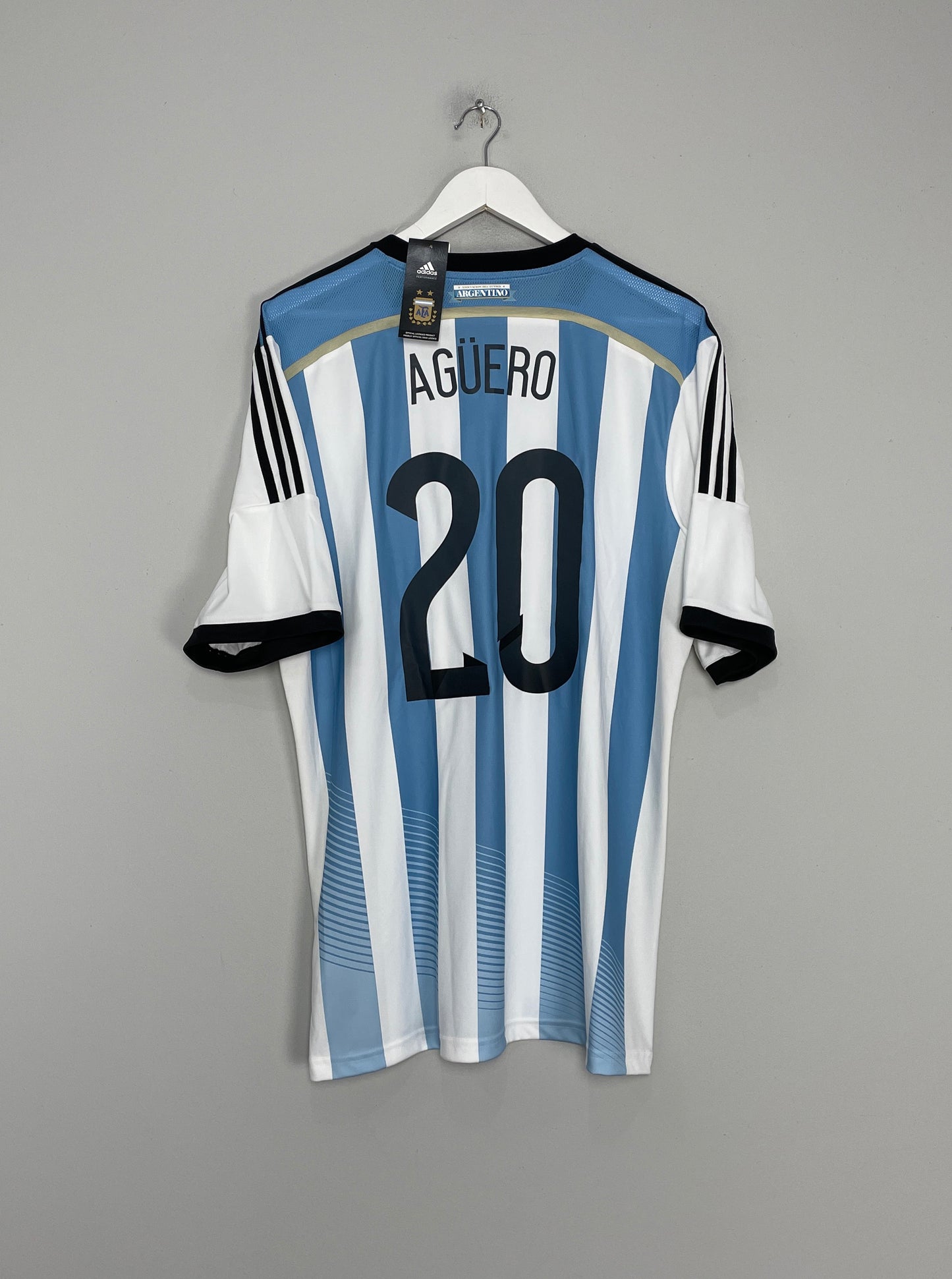 2013/15 ARGENTINA AGUERO #20 *BNWT* HOME SHIRT (XL) ADIDAS