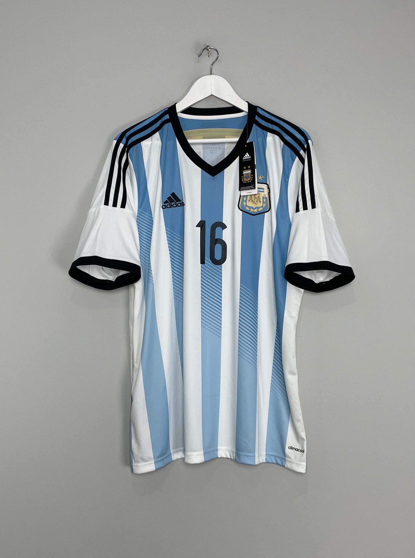 2013/15 ARGENTINA AGUERO #16 *BNWT* HOME SHIRT (XL) ADIDAS
