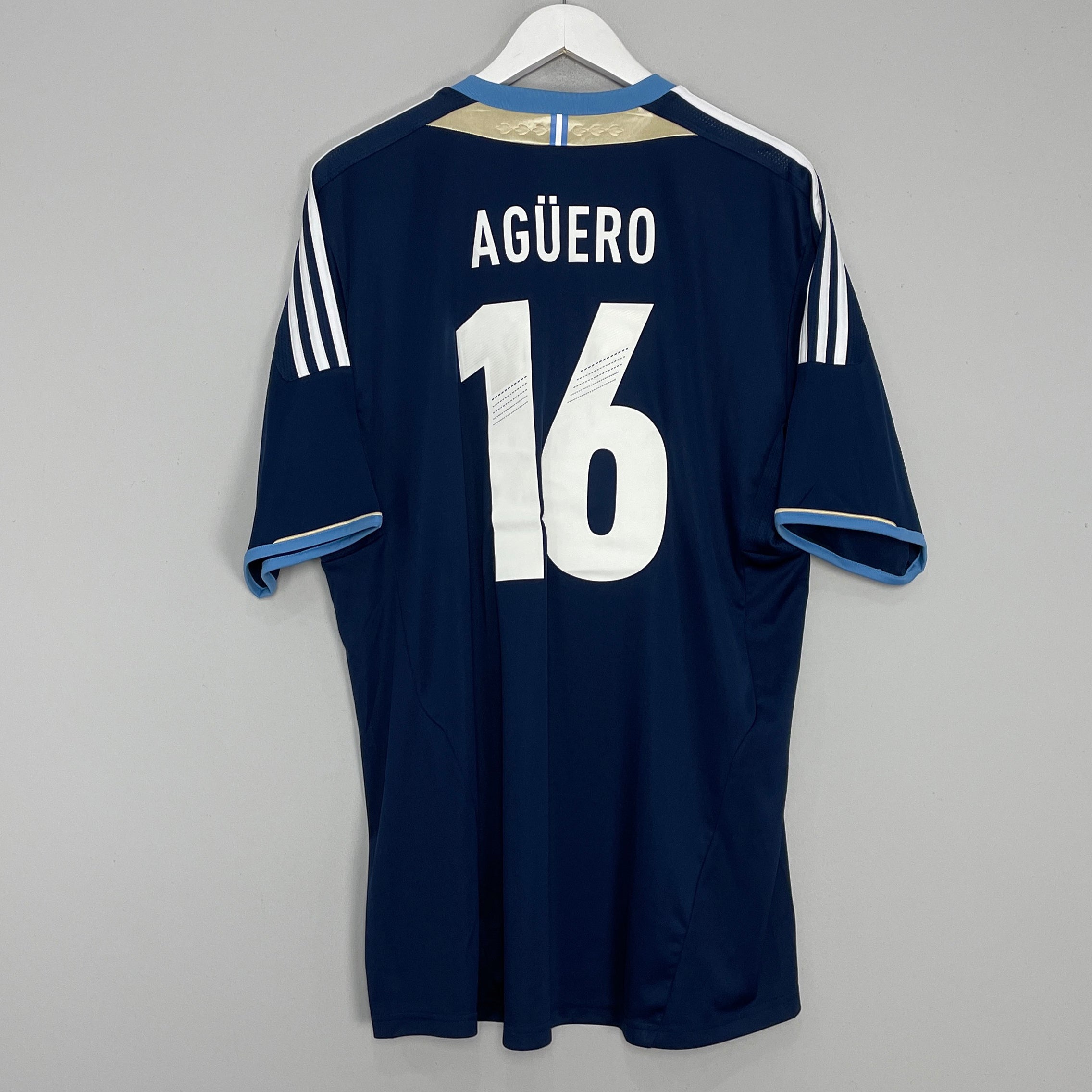 Shop 2011/12 ARGENTINA AGUERO #16 AWAY SHIRT (XL) ADIDAS, classic football shirts, vintage football shirts & retro soccer jerseys at Cult Kits