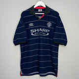 Shop 1999/00 MANCHESTER UNITED SCHOLES #18 AWAY SHIRT (XL) UMBRO, classic football shirts, vintage football shirts & retro soccer jerseys at Cult Kits