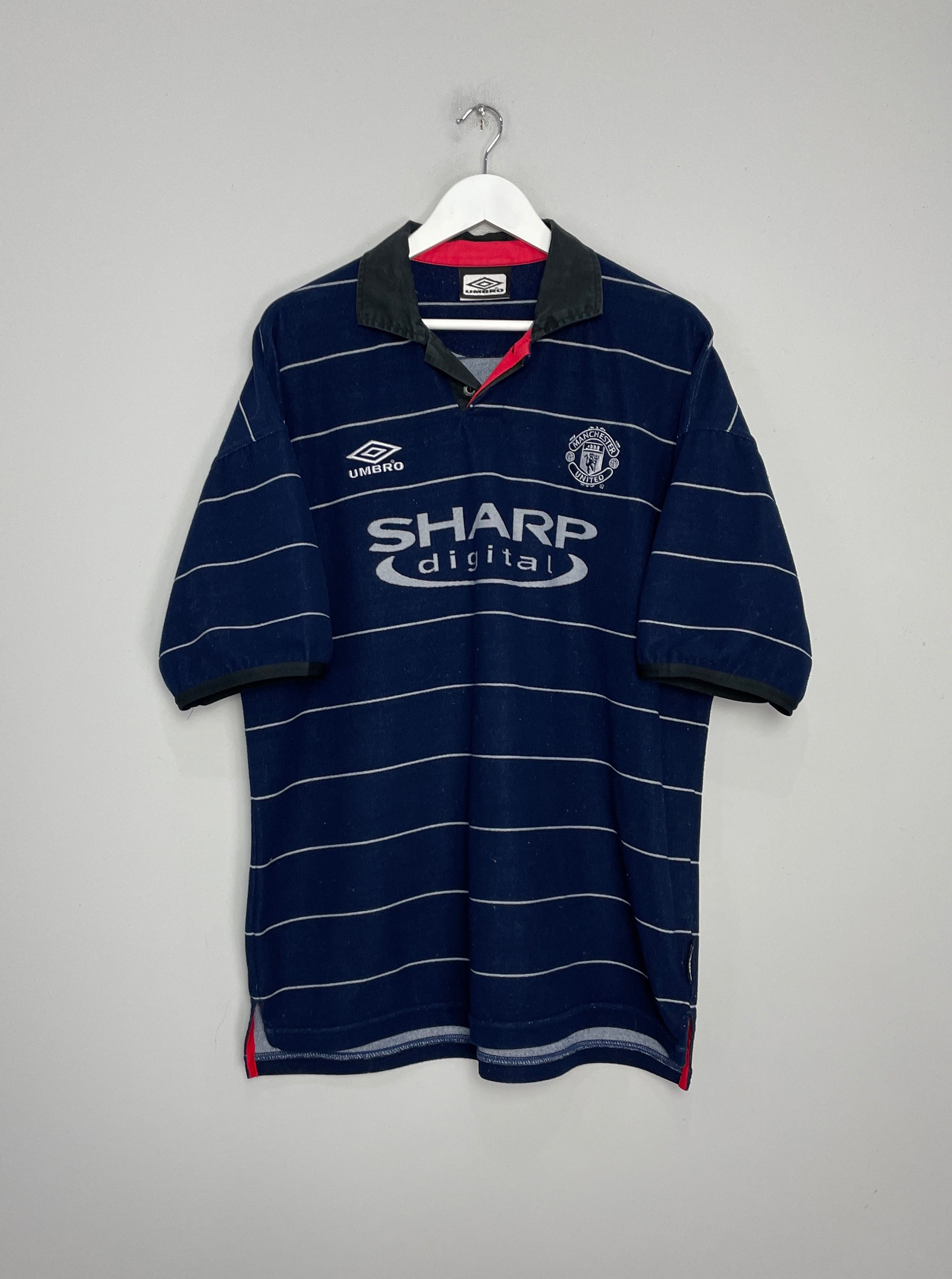 Shop 1999/00 MANCHESTER UNITED SCHOLES #18 AWAY SHIRT (XL) UMBRO, classic football shirts, vintage football shirts & retro soccer jerseys at Cult Kits