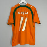 Shop 2006/07 IVORY COAST DROGBA #11 HOME SHIRT (XL) PUMA, classic football shirts, vintage football shirts & retro soccer jerseys at Cult Kits