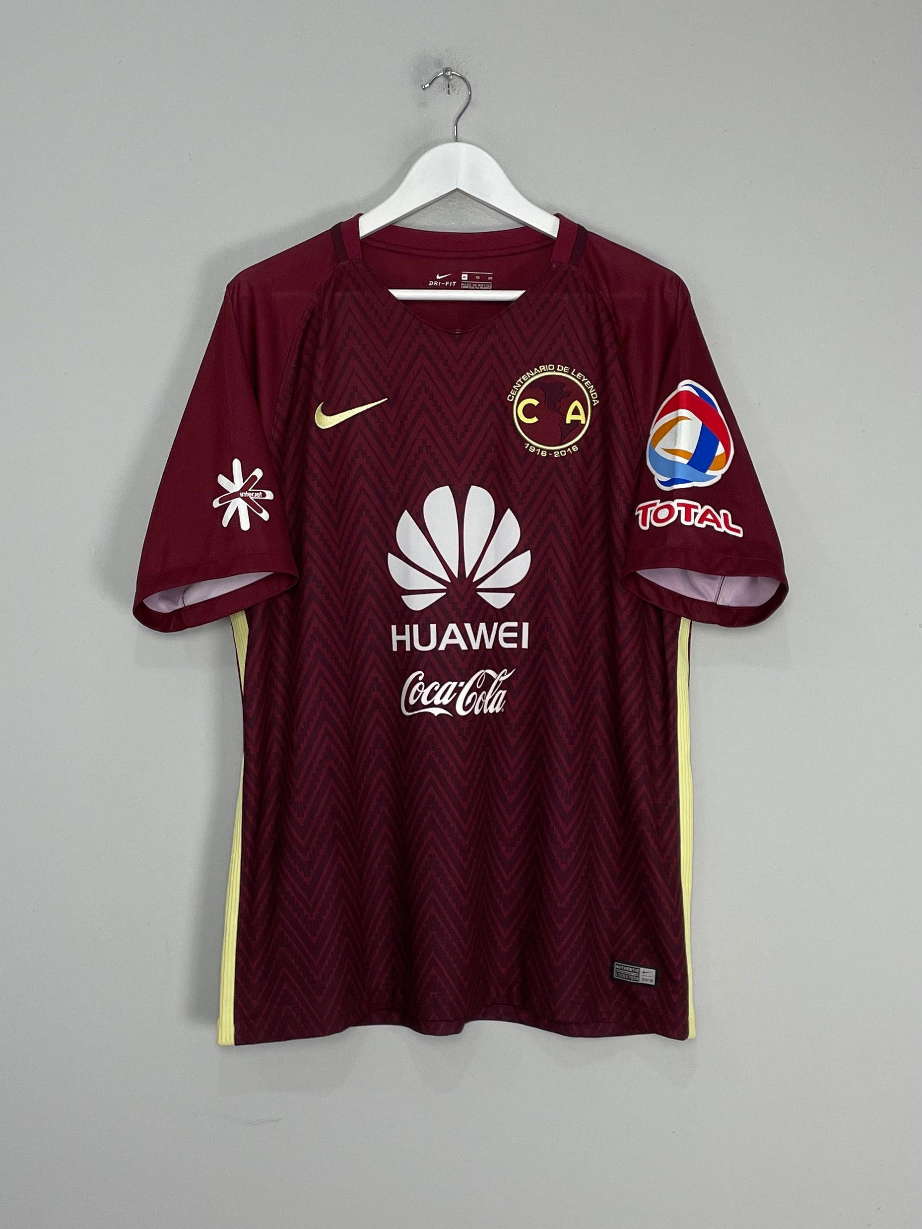 Shop 2016/17 CLUB AMERICA *CENTENARY* AWAY SHIRT (XL) NIKE, classic football shirts, vintage football shirts & retro soccer jerseys at Cult Kits