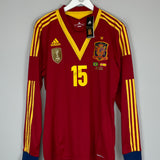 2013 SPAIN RAMOS #15 *BNWT* L/S MATCH ISSUE* HOME SHIRT (XL) ADIDAS