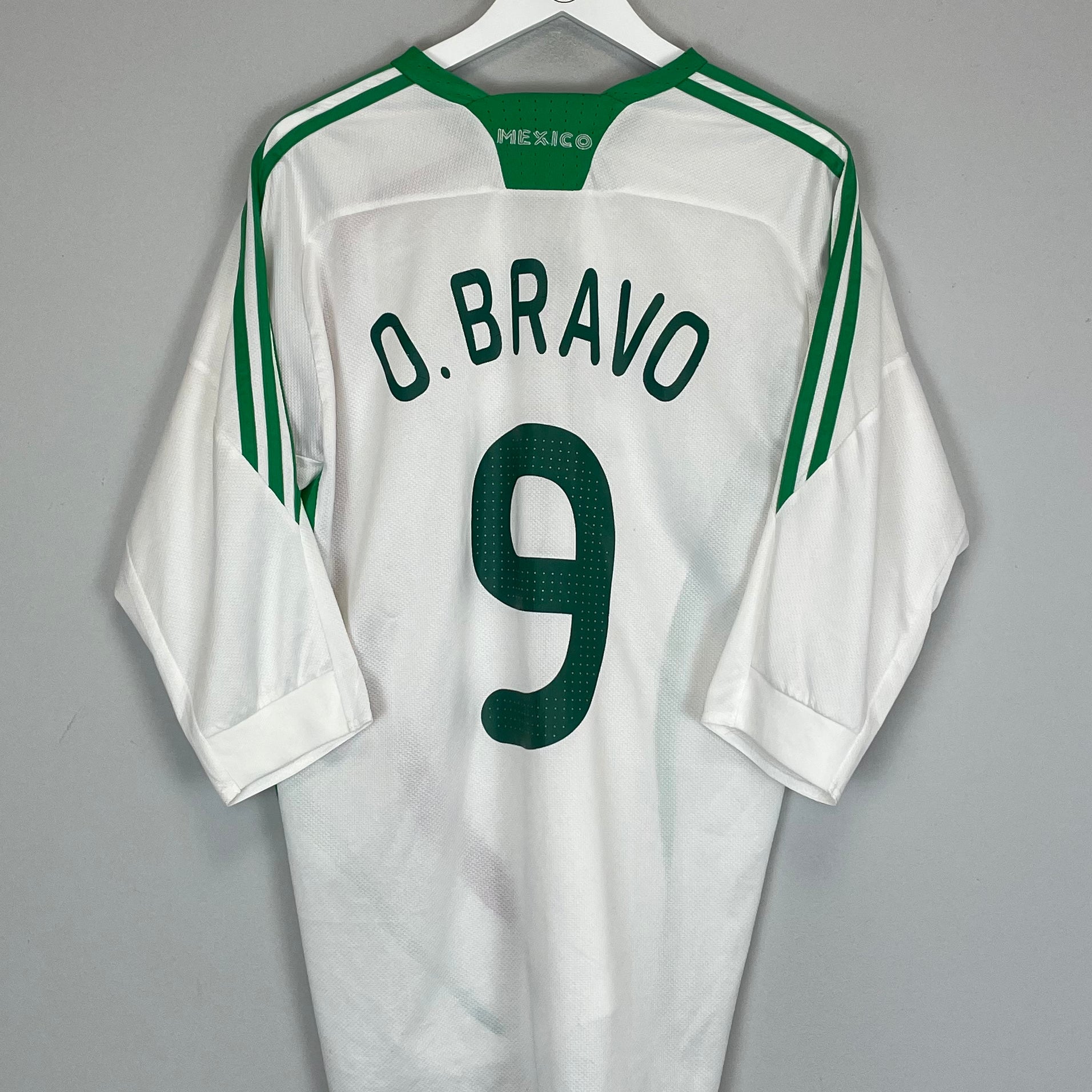 Shop 2008/09 MEXICO O.BRAVO #9 AWAY SHIRT (L) ADIDAS, classic football shirts, vintage football shirts & retro soccer jerseys at Cult Kits