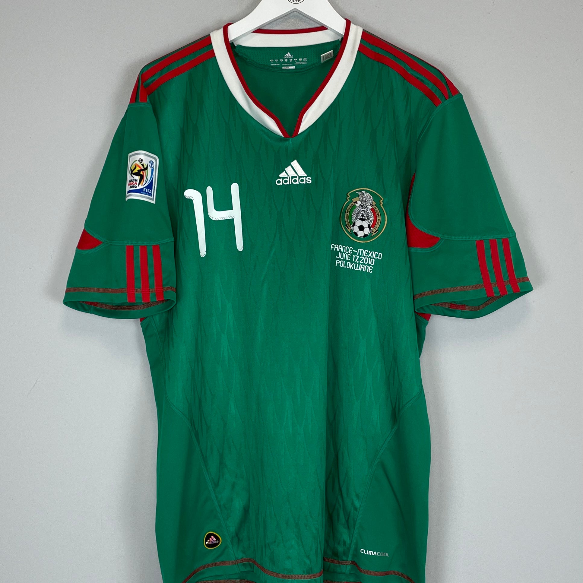 Shop 2010 MEXICO J.HERNANDEZ #14 HOME SHIRT (XL) ADIDAS, classic football shirts, vintage football shirts & retro soccer jerseys at Cult Kits