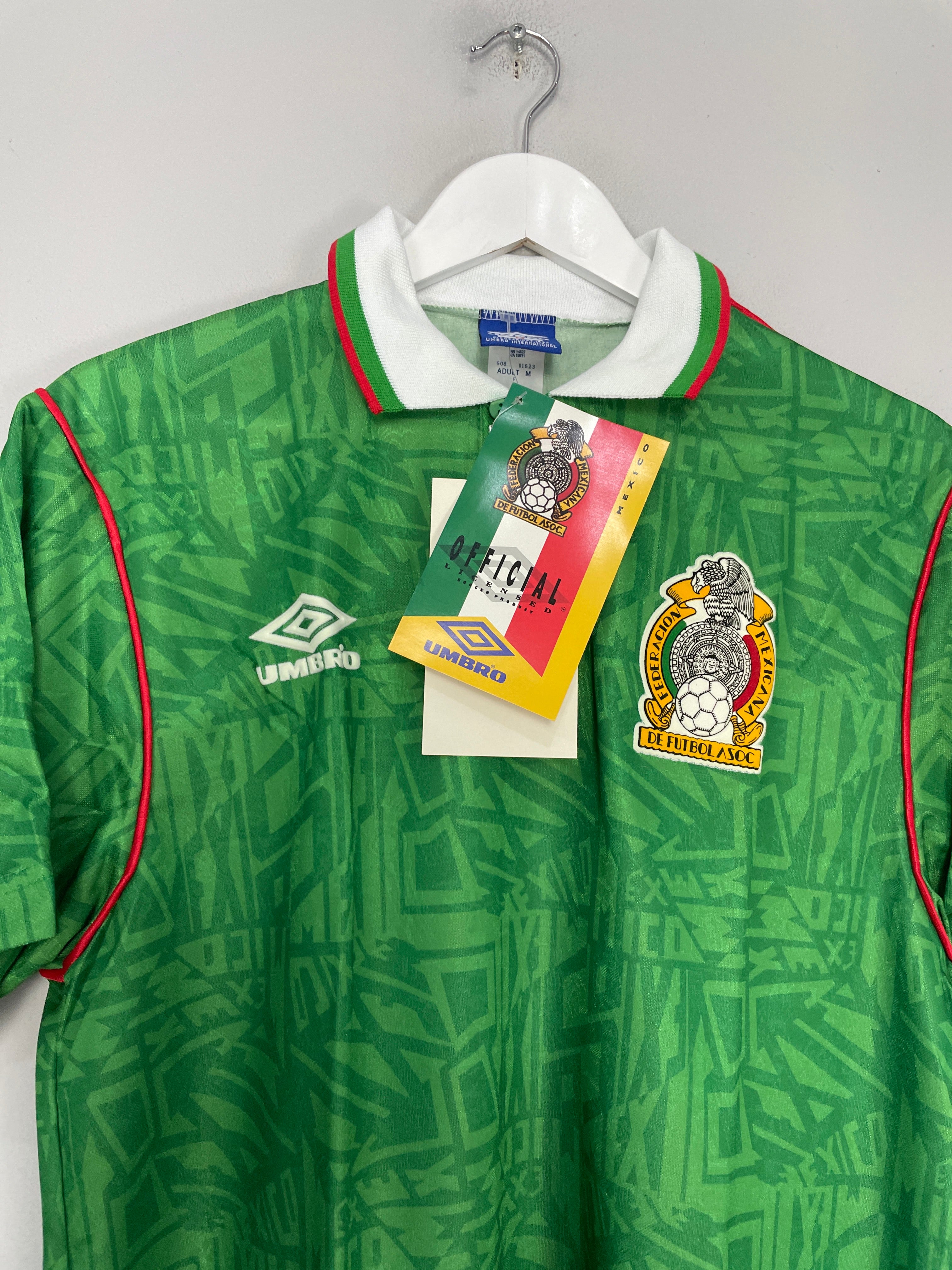 Shop 1994 MEXICO *BNWT* HOME SHIRT (M) UMBRO, classic football shirts, vintage football shirts & retro soccer jerseys at Cult Kits