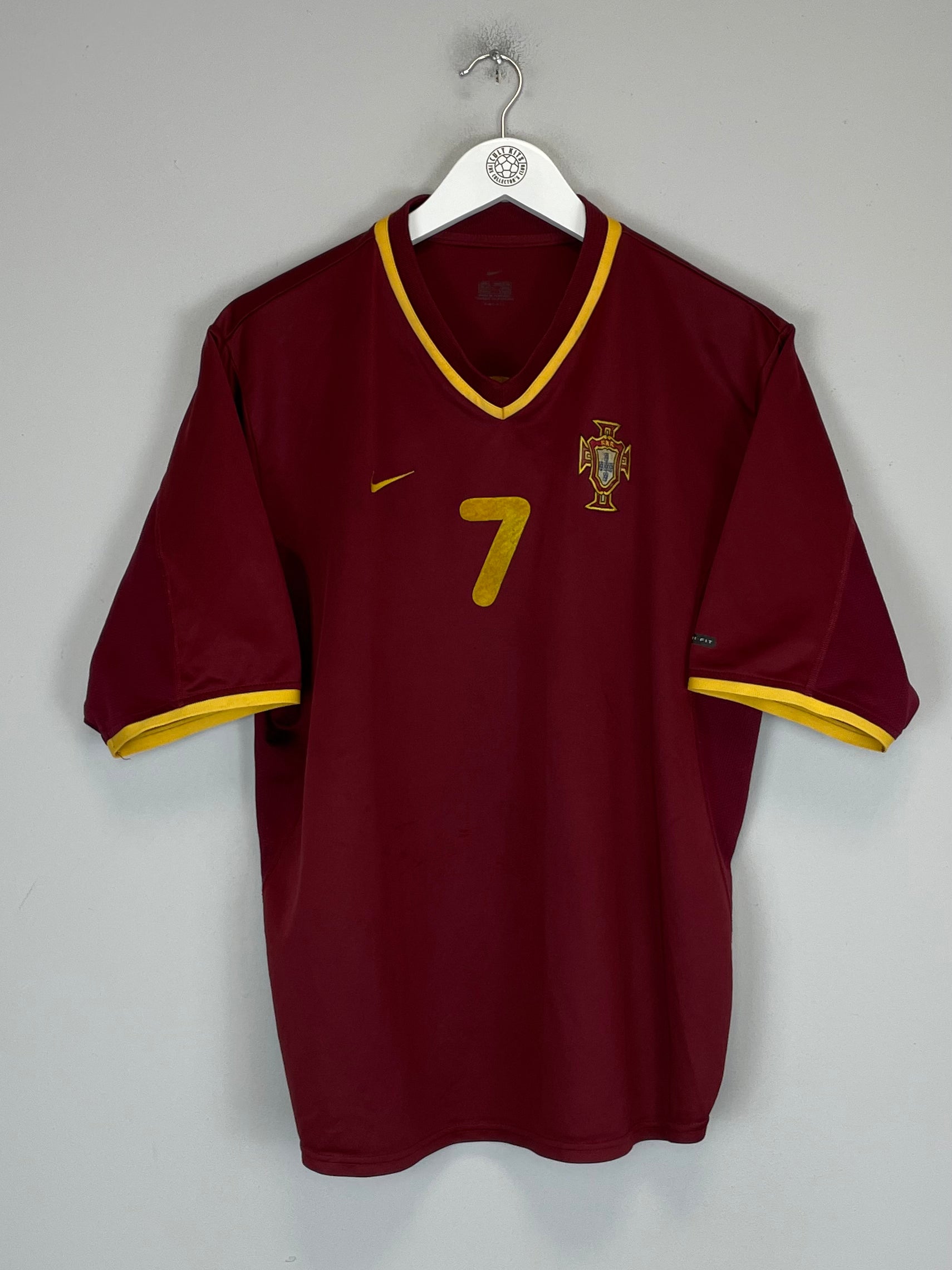 Shop 2000/02 PORTUGAL FIGO #7 HOME SHIRT (L) NIKE, classic football shirts, vintage football shirts & retro soccer jerseys at Cult Kits