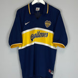 Shop 1997/98 BOCA JUNIORS HOME SHIRT (M) NIKE, classic football shirts, vintage football shirts & retro soccer jerseys at Cult Kits
