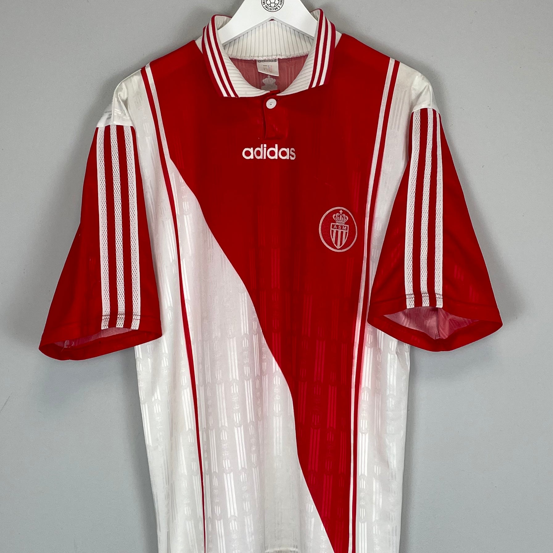 Shop 1997/98 MONACO #9 HOME SHIRT (L) ADIDAS, classic football shirts, vintage football shirts & retro soccer jerseys at Cult Kits