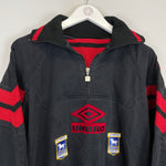 Shop 1993/95 IPSWICH TOWN *PLAYER ISSUE* 1/4 ZIP (M) UMBRO, classic football shirts, vintage football shirts & retro soccer jerseys at Cult Kits