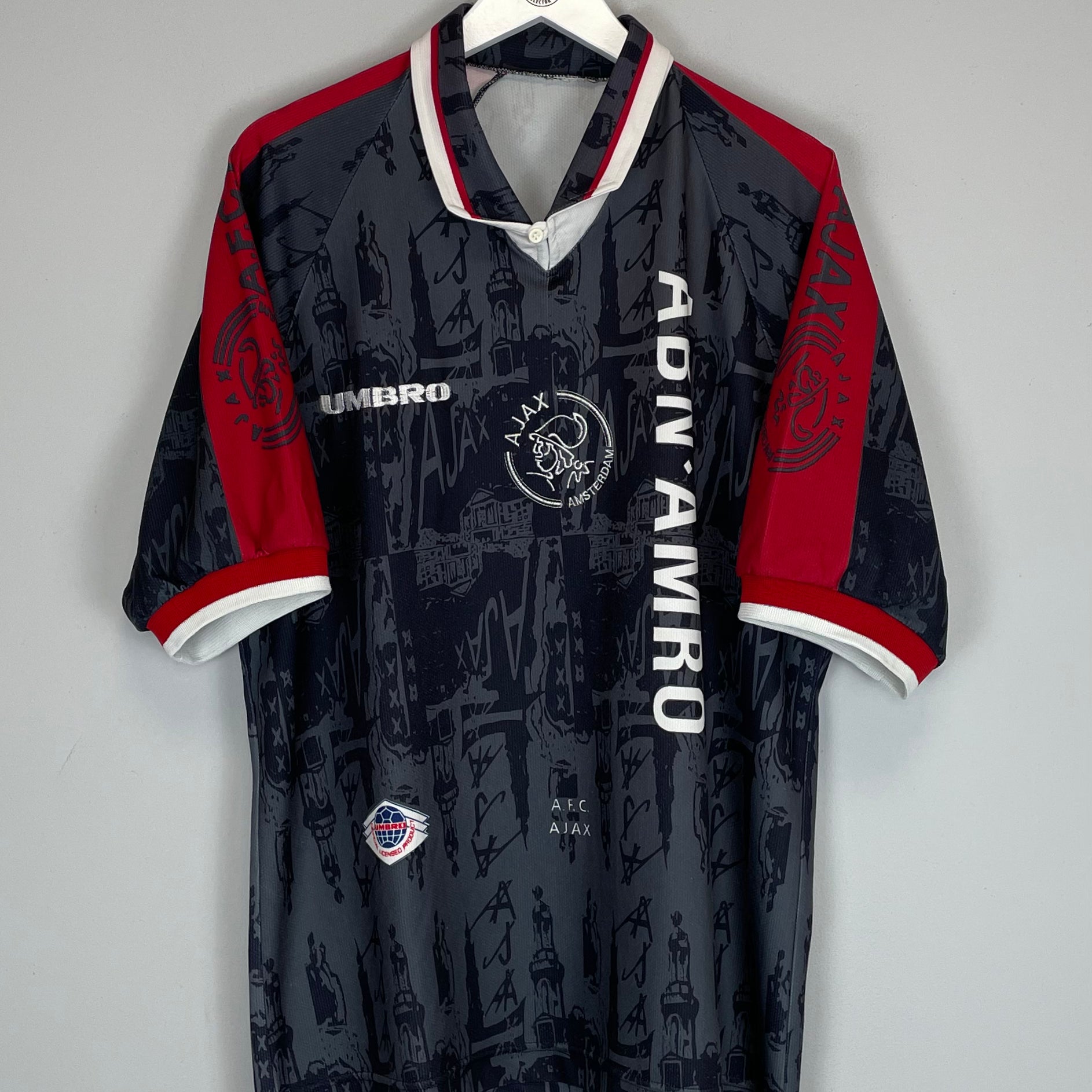 Shop 1996/97 AJAX AWAY SHIRT (L) UMBRO, classic football shirts, vintage football shirts & retro soccer jerseys at Cult Kits