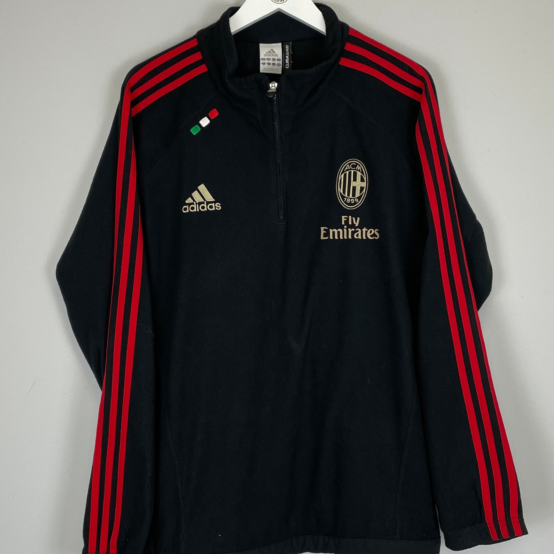 Shop 2011/12 AC MILAN 1/4 ZIP FLEECE (L) ADIDAS, classic football shirts, vintage football shirts & retro soccer jerseys at Cult Kits