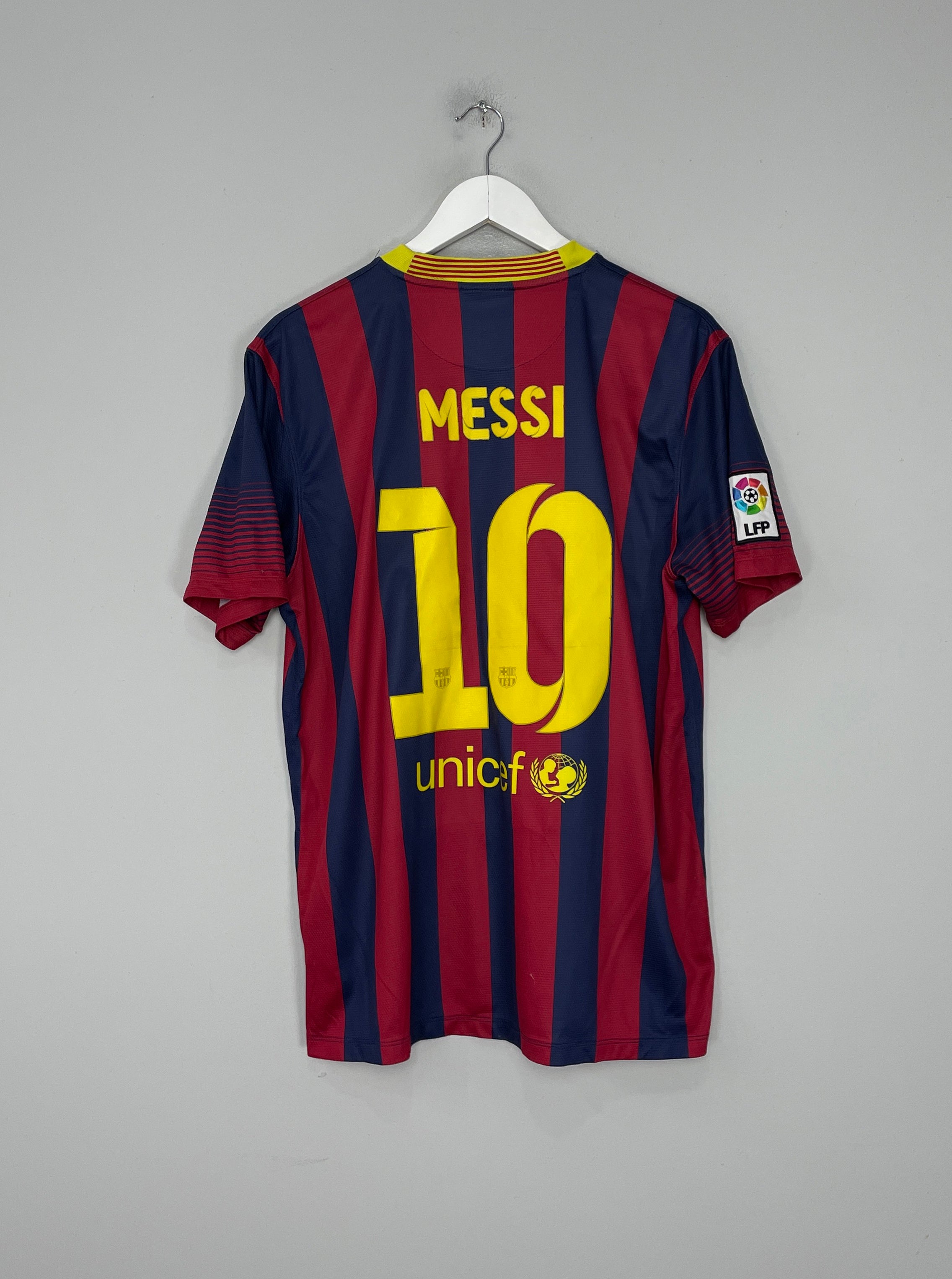 Shop 2013/14 BARCELONA MESSI #10 HOME SHIRT (L) NIKE, classic football shirts, vintage football shirts & retro soccer jerseys at Cult Kits