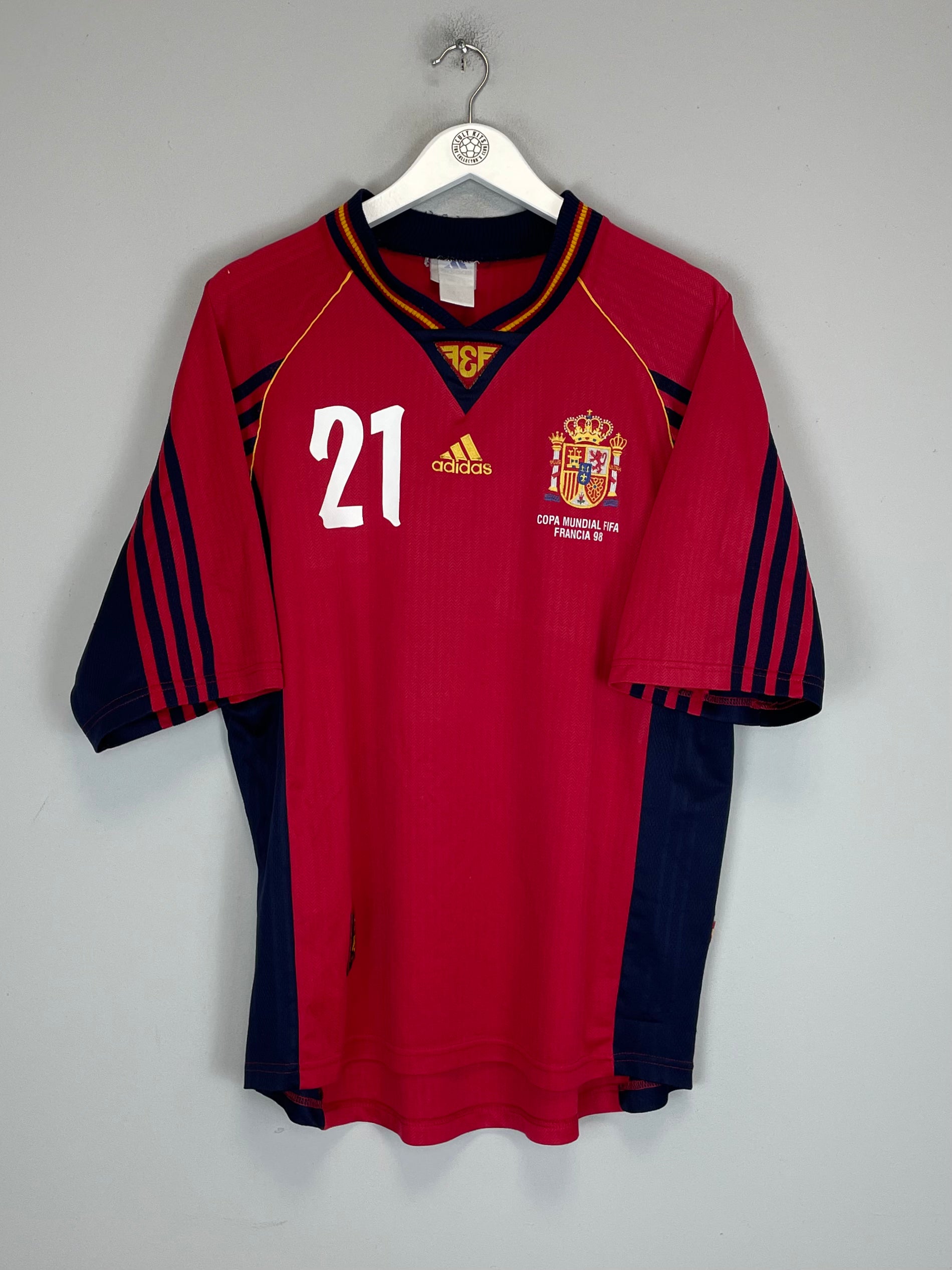 Shop 1998/99 SPAIN LUIS ENRIQUE #21 HOME SHIRT (L) ADIDAS, classic football shirts, vintage football shirts & retro soccer jerseys at Cult Kits