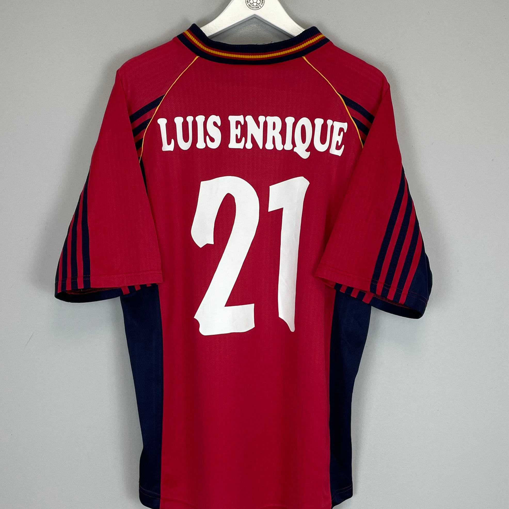 Shop 1998/99 SPAIN LUIS ENRIQUE #21 HOME SHIRT (L) ADIDAS, classic football shirts, vintage football shirts & retro soccer jerseys at Cult Kits
