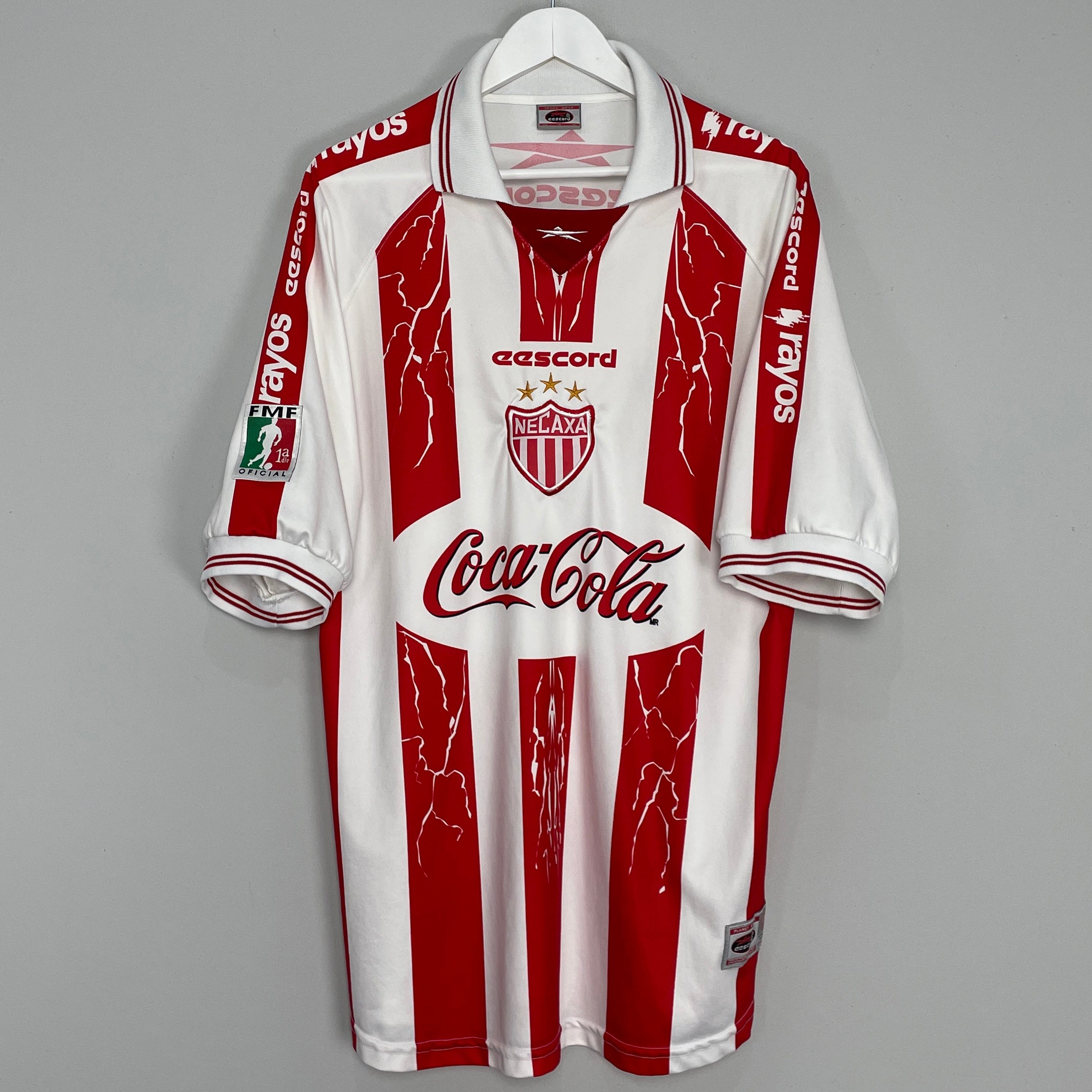 Shop 1999/00 NECAXA HOME SHIRT (XL) EESCORD, classic football shirts, vintage football shirts & retro soccer jerseys at Cult Kits