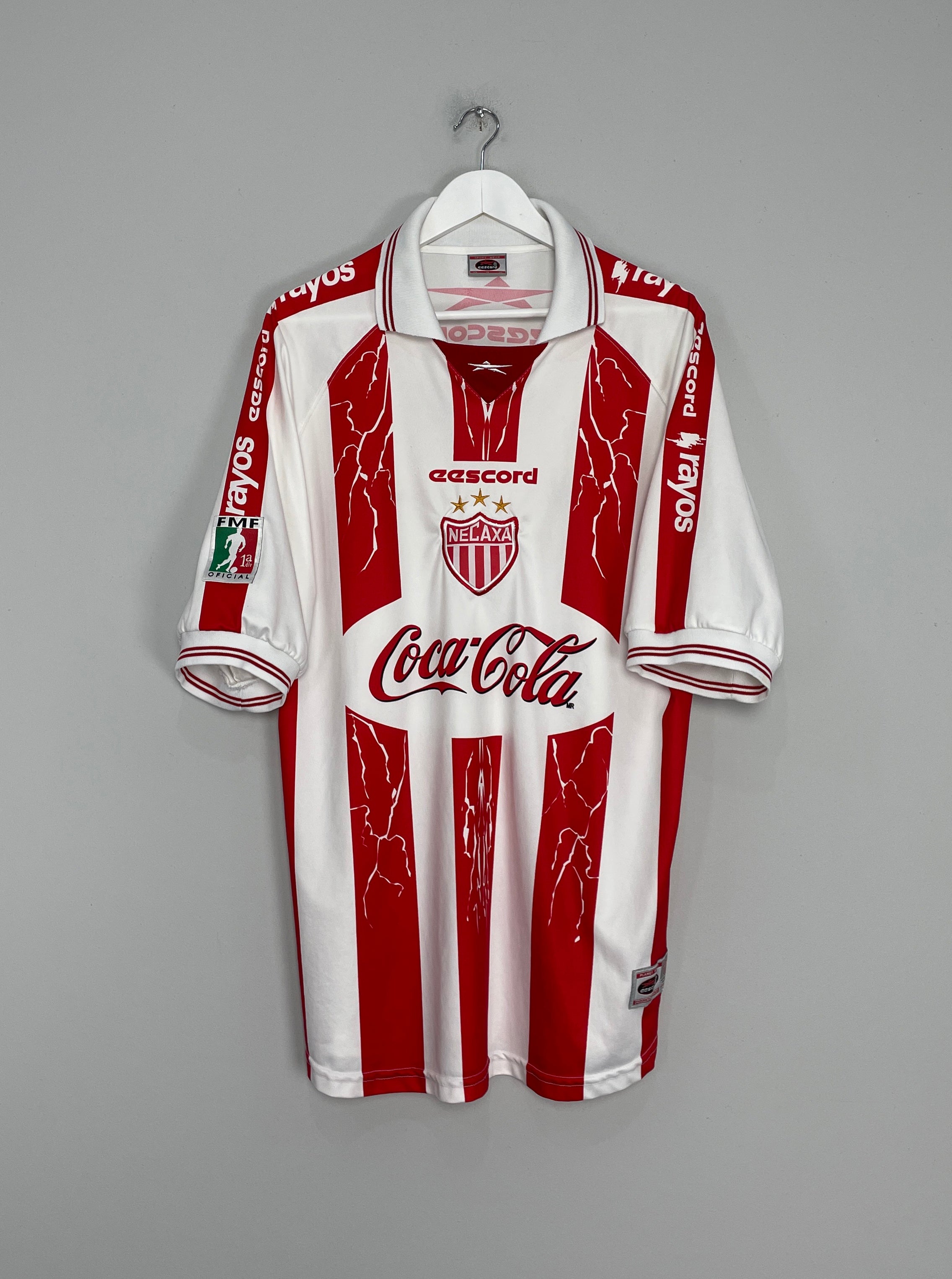 Shop 1999/00 NECAXA HOME SHIRT (XL) EESCORD, classic football shirts, vintage football shirts & retro soccer jerseys at Cult Kits