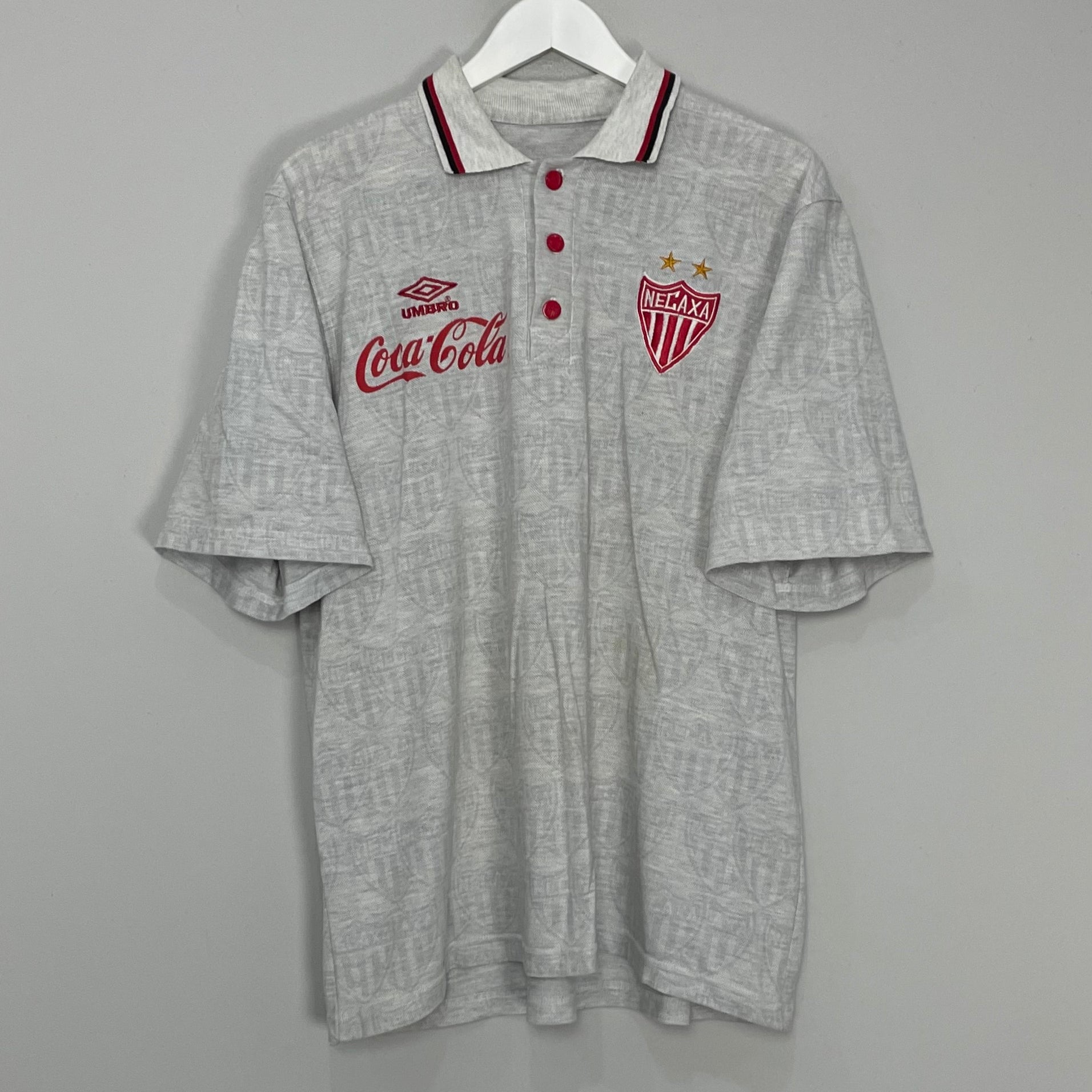 Shop 1997/99 NECAXA POLO SHIRT (XL) UMBRO, classic football shirts, vintage football shirts & retro soccer jerseys at Cult Kits