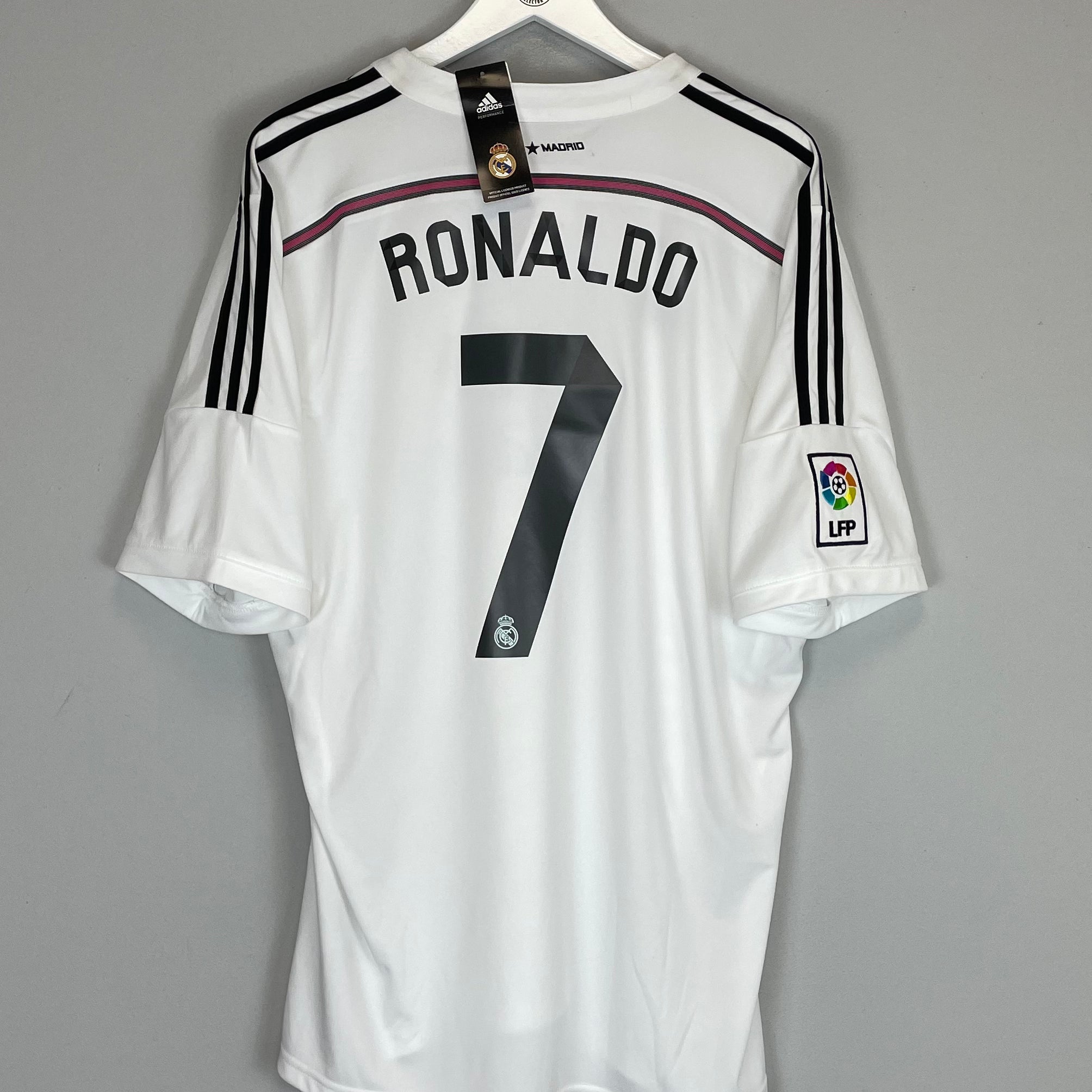 Shop 2014/15 REAL MADRID RONALDO #7 *BNWT* HOME SHIRT (XL) ADIDAS, classic football shirts, vintage football shirts & retro soccer jerseys at Cult Kits