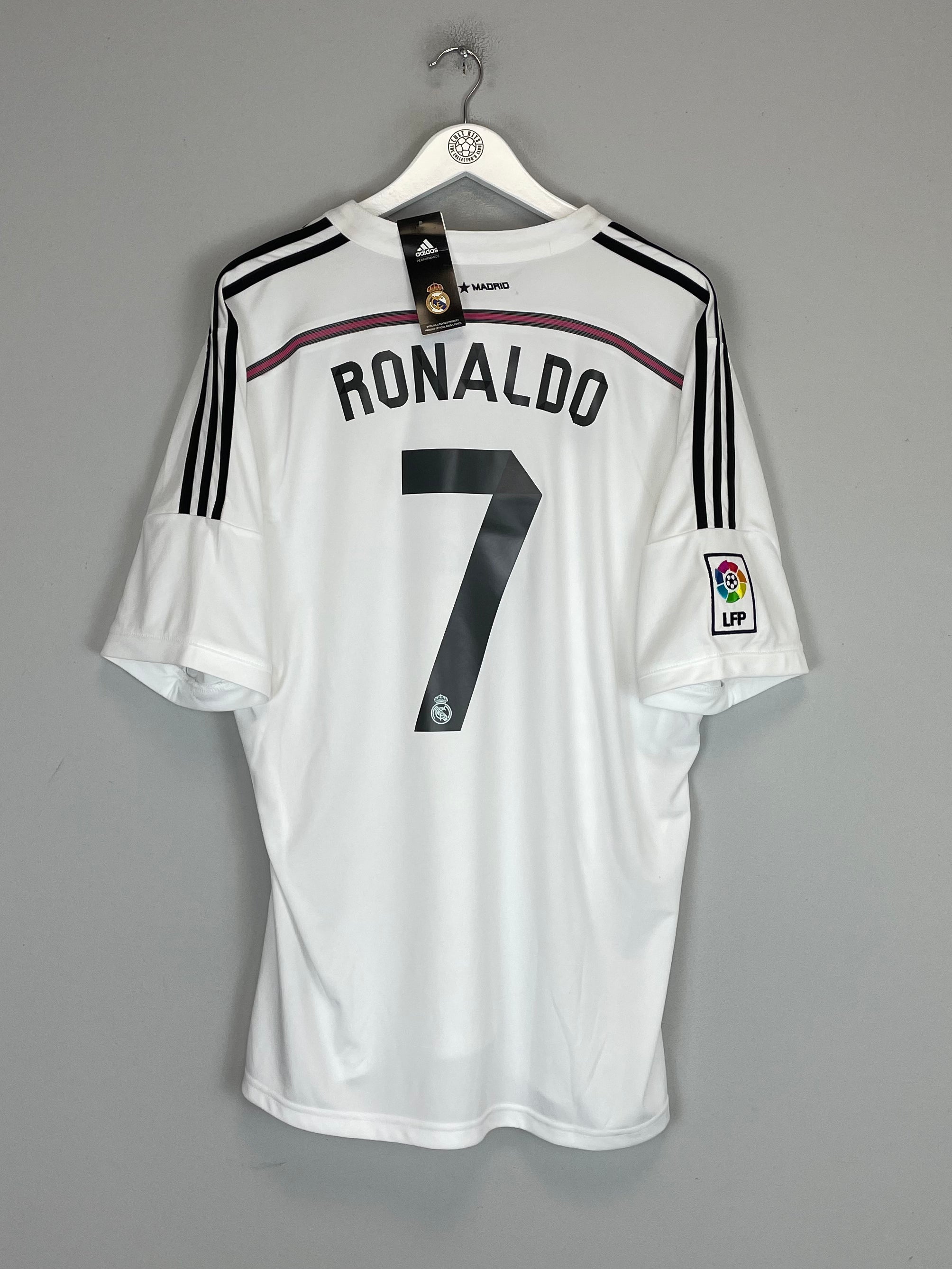 Shop 2014/15 REAL MADRID RONALDO #7 *BNWT* HOME SHIRT (XL) ADIDAS, classic football shirts, vintage football shirts & retro soccer jerseys at Cult Kits